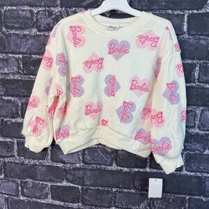 Barbie Girls' 4T Candy Hearts Cream Sweatshirt Pink Purple